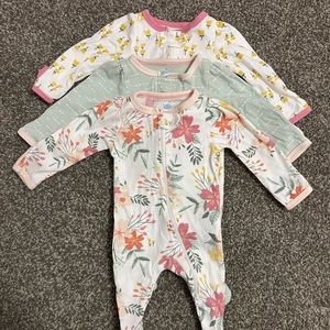 Cloud Island Floral Sleep N’ Play Onesie Pajamas - Newborn